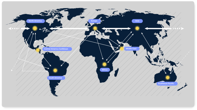 International Shipping Routes by TAC Index